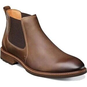 Florsheim Chalet Plain Toe Gore Chelsea Boots Men Sz 13 M Rough Out Heel Vamp XX